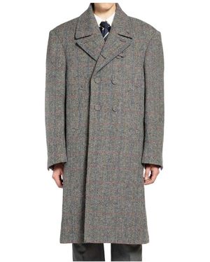 Thom Browne Jassen ,Grijs ,Tweed Hunting Tweed Oversized Peacoat