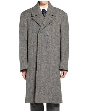 Thom Browne Double-Breasted Coats - Grey