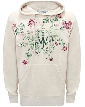 JW Anderson Bestickter Hoodie – Pol Anglada Artwork - Grau