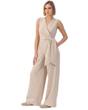 Kocca Jumpsuits & Playsuits ,Leer Chique Wraparound Broekpak - Naturel