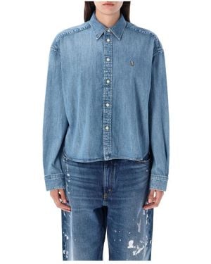 Polo Ralph Lauren Chambray Cropped Overhemd - Blauw