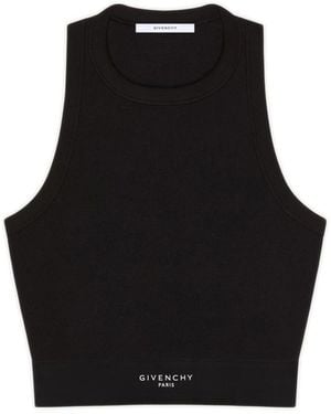 Givenchy Tops ,Zwart ,Katoen Cropped Tanktop Met Band
