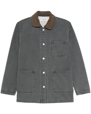 Officine Generale Zala Jeansjacke Mit Cordkragen - Grau