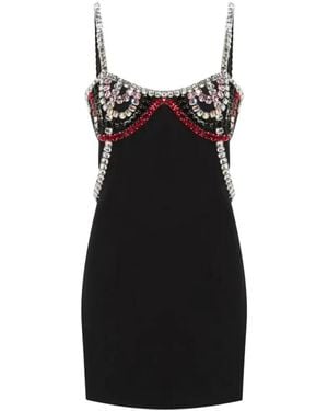 Nue Mini-Kleid Mit Kristallen - Schwarz