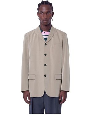 Lacoste Jassen ,Leer Runway Technical Stretch Tailored Jacket - Naturel