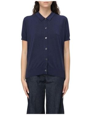 Aspesi Gestricktes Polo Shirt Damen - Blau