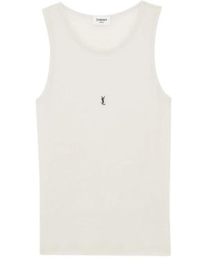 Saint Laurent Cotton Tank Top - Natural