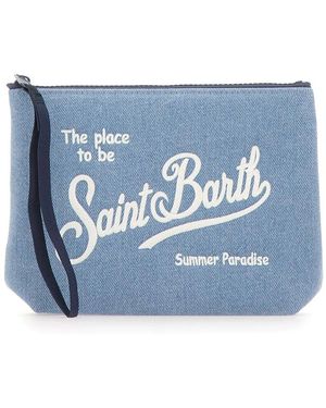 MC2 Saint Barth Tassen ,Blauw ,Denim Aline Denim Pouch