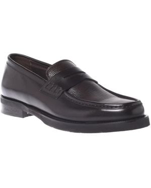 Baldinini Loafers in dark leather and tumbled leather - Schwarz