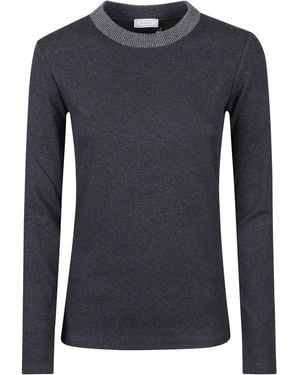 Peserico Round-Neck Knitwear - Bleu
