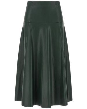 Nude Leather Skirts - Green