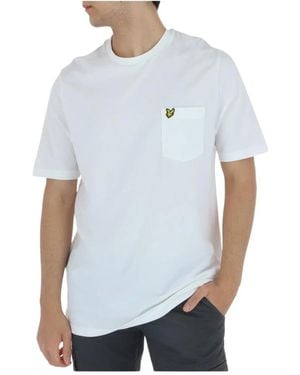 Lyle & Scott Tops ,Wit ,Katoen Klassiek Katoenen T-Shirt - Blauw