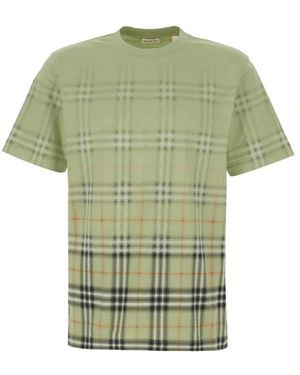 Burberry Gradient Check Katoenen T-Shirt - Groen