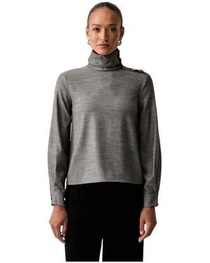 Patrizia Pepe Overhemden ,Grijs ,Turtleneck Blouse