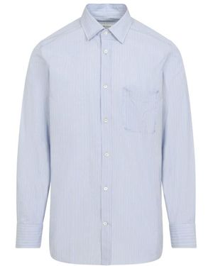 Maison Margiela Gestreept Katoenen Overhemd - Blauw
