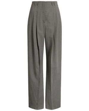 Alberta Ferretti Wijdvallende Pantalon Met Krijtstreep En Coupenaden - Grijs