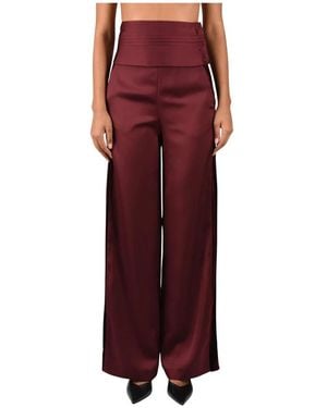 SIMONA CORSELLINI Broeken ,Rood ,Leer Ruby Palazzo Broek