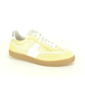 Floris Van Bommel Schoenen ,Geel ,Geel + Print Sneaker N. Gum Z - Metallic