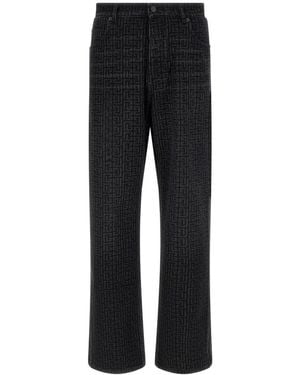 Balmain Monogram Denim Jeans - Zwart