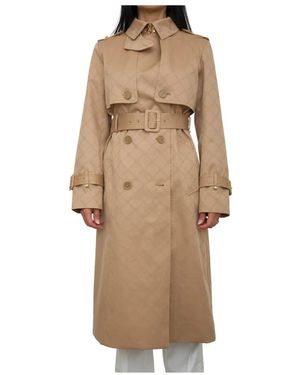 Elisabetta Franchi Trench Coats - Natural