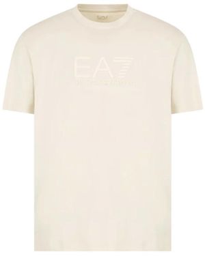 EA7 Beiges T-Shirt Mit Kurzen Ärmeln Von Ea7 - Weiß