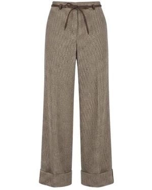Panicale Broeken ,Groen ,Tailored Wide-Leg Broeken - Grijs