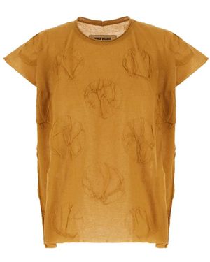 Uma Wang T-Shirt Met Korte Mouwen - Geel