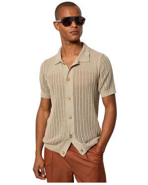 L.B.M. 1911 Beiges Durchbrochenes Strickpolo - Braun