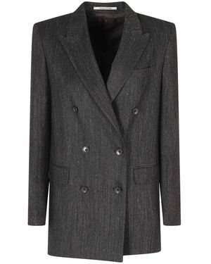 Tagliatore Jassen ,Bruin ,Wol Jasmine Double-Breasted Jacket - Zwart