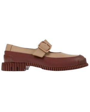 Camper Chunky Sole Mary Jane Flats - Braun