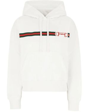 Gucci Cotton Jersey Sweatshirt Met Print - Wit