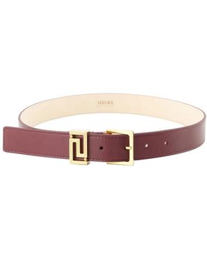Versace Greca Goddess Leren Riem 3 Cm - Paars