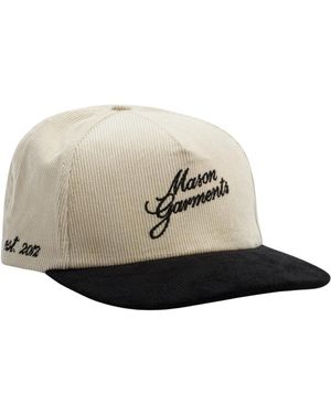 Mason's Accessoires ,Wit ,Katoen Cap Bicolore - Bruin
