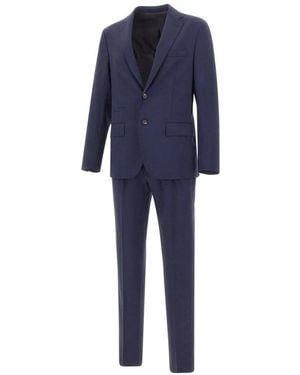 Eleventy Single Breasted Suits - Blue