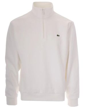Lacoste Hoodies & Sweatvesten ,Wit ,Katoen Zip-Through Sweatshirt