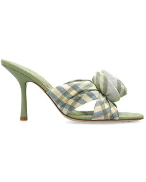 Burberry Schoenen ,Groen ,Leer Heeled Mules Mews - Metallic