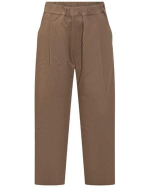 A PAPER KID Wide Trousers - Marron