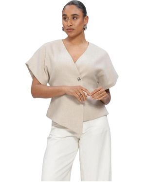 Y.A.S Jassen ,Polyester Comira Ss Blazer - Naturel