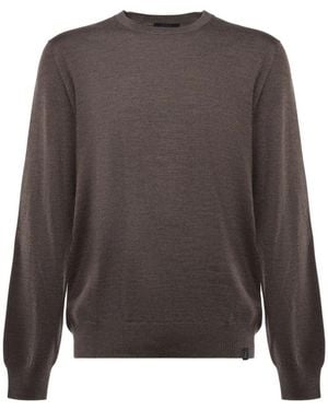 Fay Round-Neck Knitwear - Brown