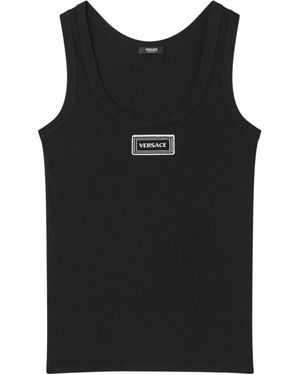 Versace Ribbed Sleeveless Top - Black