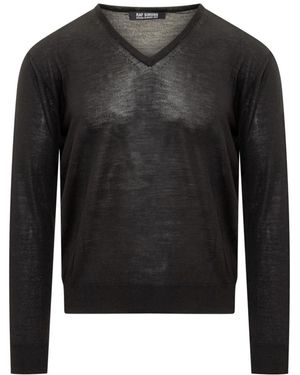 Raf Simons V-Neck Knitwear - Zwart