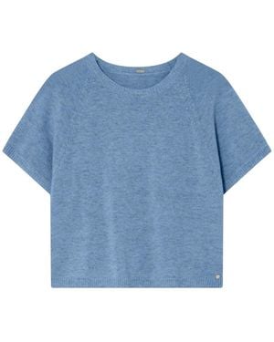 GUSTAV Truien & Vesten ,Blauw ,Ronde Hals Gebreid