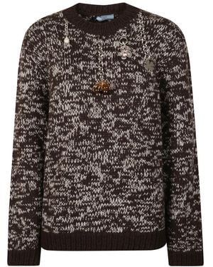 Prada Round-Neck Knitwear - Black