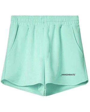 hinnominate Baumwoll-fleece-shorts mit seitenschlitzen - Grün
