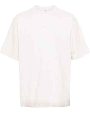 Balenciaga Reflective Logo Printed T-Shirt - White