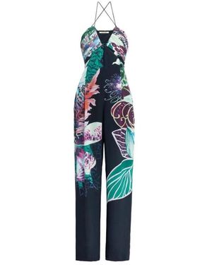 Roberto Cavalli Floral Zijden Jumpsuit - Blauw