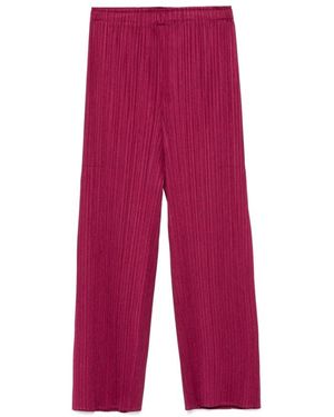 Issey Miyake Plissierte Hose Mit Elastischem Bund - Rot