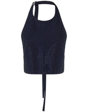 Pinko Tops ,Blauw ,Mouwloze Top