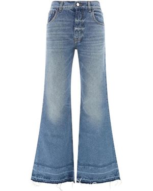 Chloé Bootcut Jeans Met Franje Afwerking - Blauw