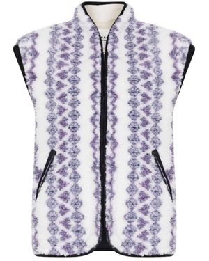 Isabel Marant Jassen ,Wit ,Polyester Gewatteerd Mouwloos Vest - Paars